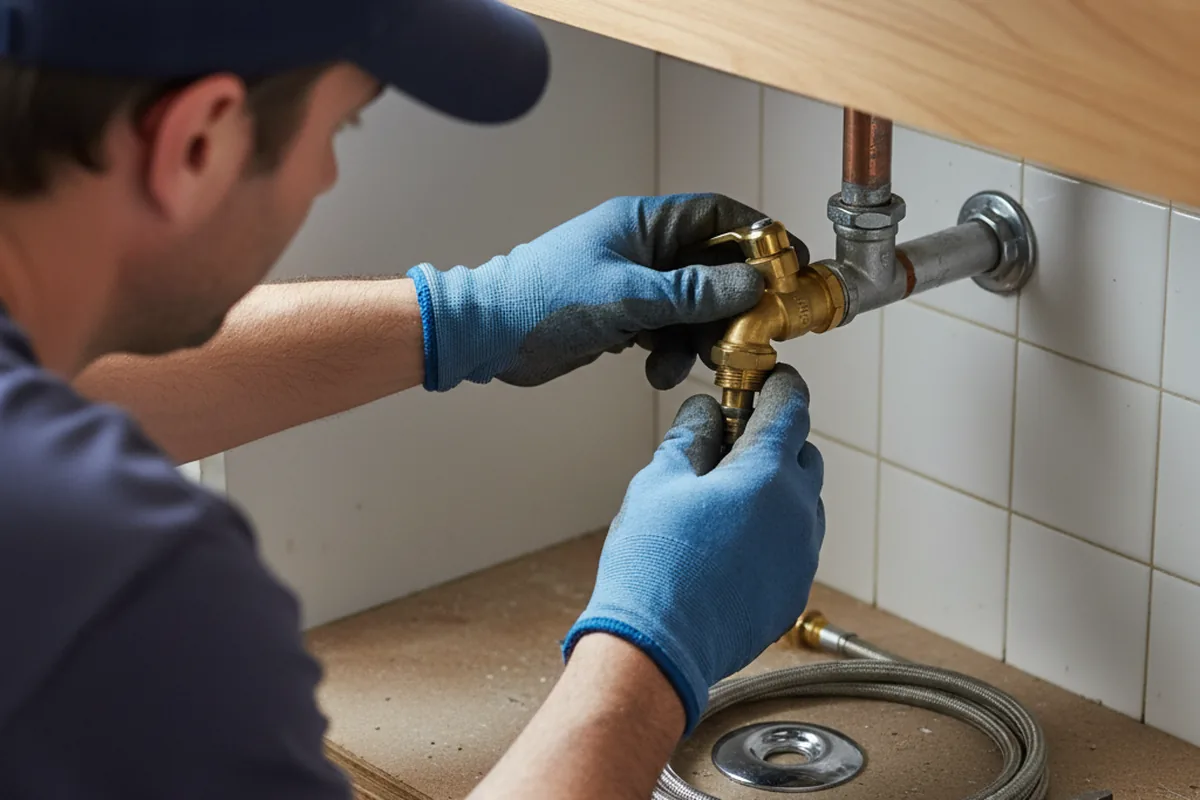 Shutoff valve and fitting work during Emergency Plumbing in Cheshire